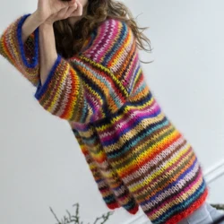 Gepard Gefion multi stripe mohair cardigan D