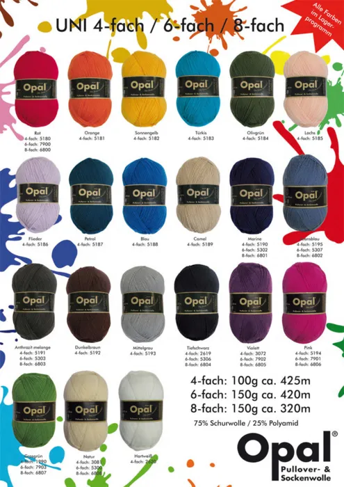 Opal Sock yarn UNI, 4-ply