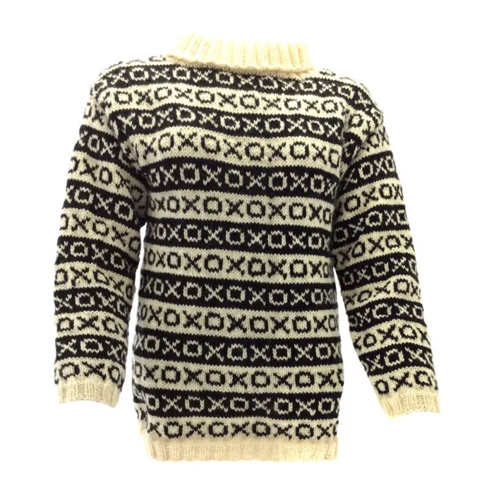Gepard Nordic OXO Border Sweater, grey/white