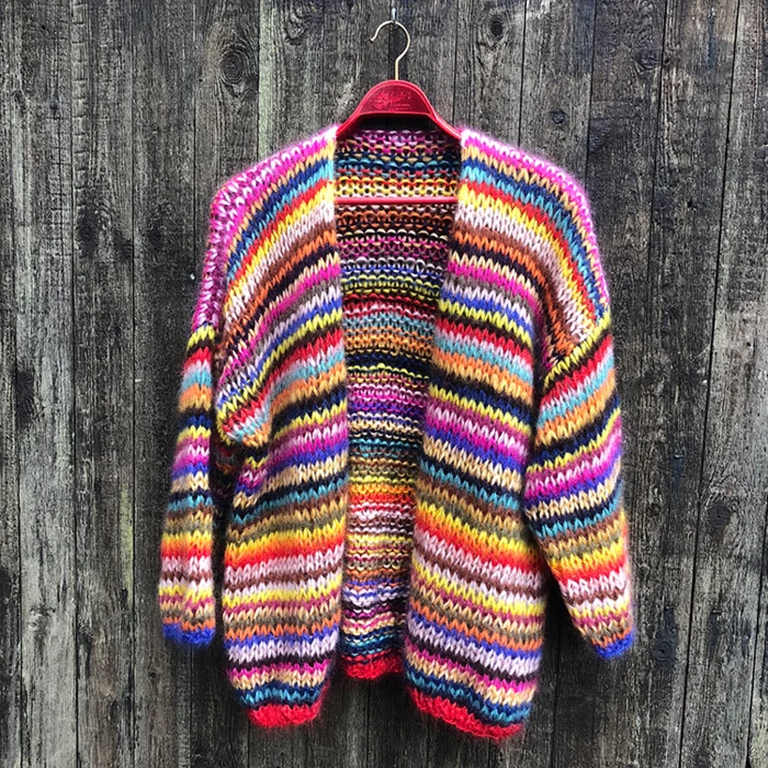 Gepard Gefion multi stripe mohair cardigan D