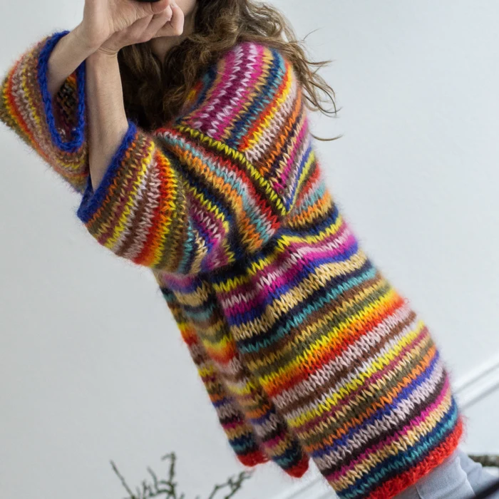 Gepard Gefion multi stripe mohair cardigan D