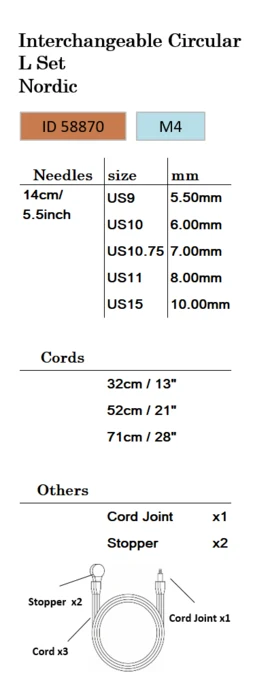 Seeknit Koshitsu M4 Jumbo Set - 14 cm, 5 5 sizes