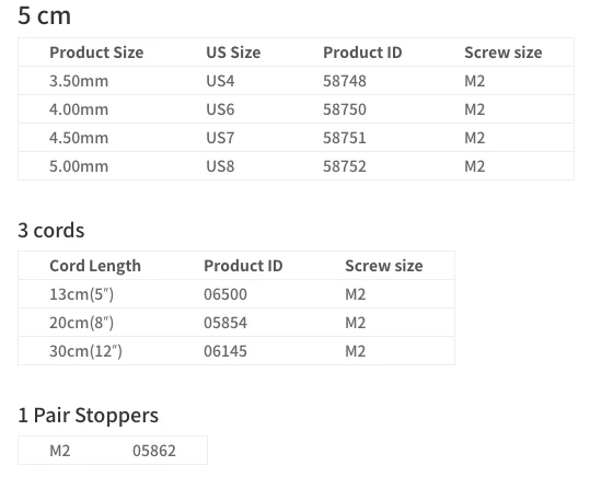 SEEKNIT Koshitsu S SET M1.8 Lace set - 5 cm, 4 sizes